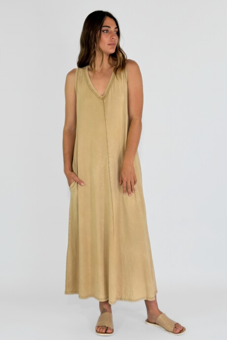 VESTIDO LAZARO Camel