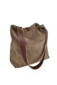 Tote bag de cuero con gamuza Beige