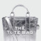 MARC JACOBS- THE METALLIC LEATHER SMALL TOTE BAG Plateado