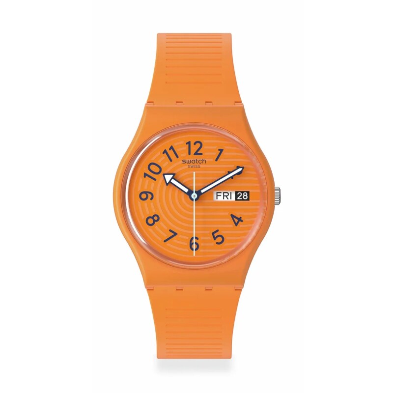 Reloj Swatch SO28O703 Trendy Lines In Sienna de Silicona Naranja