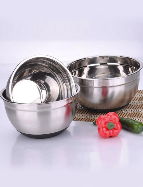 Bowl de acero inoxidable con base de silicona antideslizante 30cm Bowl de acero inoxidable con base de silicona antideslizante 30cm