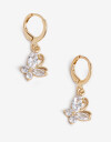 Aros Argollas Cubic zirconia Aros Argolla Mariposa Cubic Zirconia - Dorado