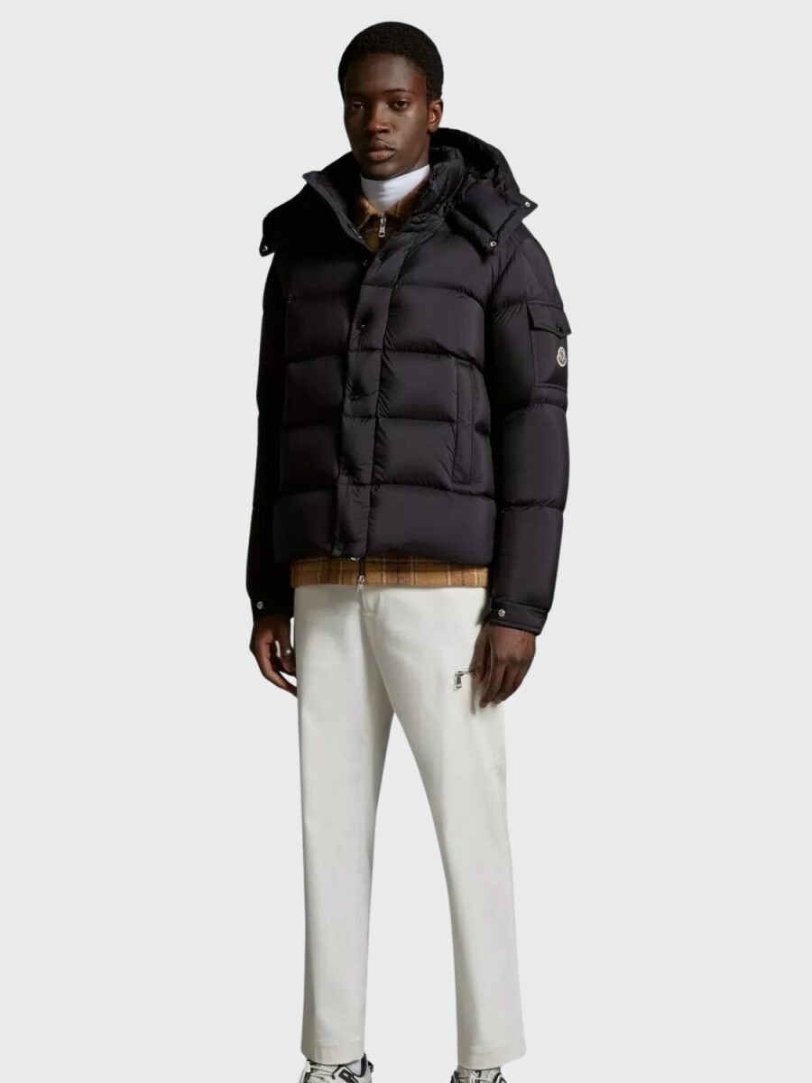 Moncler -Campera rellena de plumas con capucha extraíble, VEZERE - Negro 
