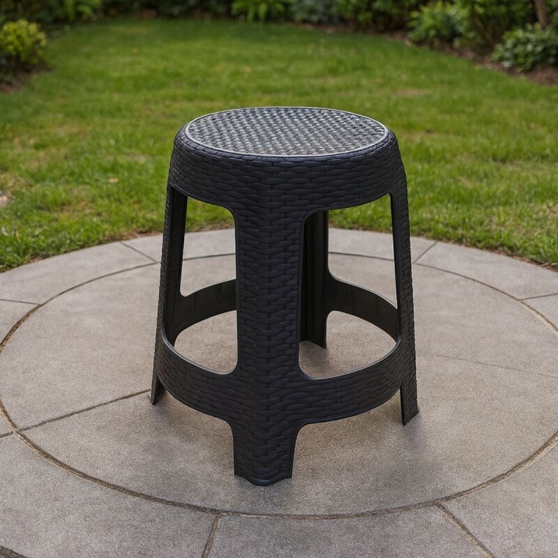 Banqueta simil ratán NEGRO