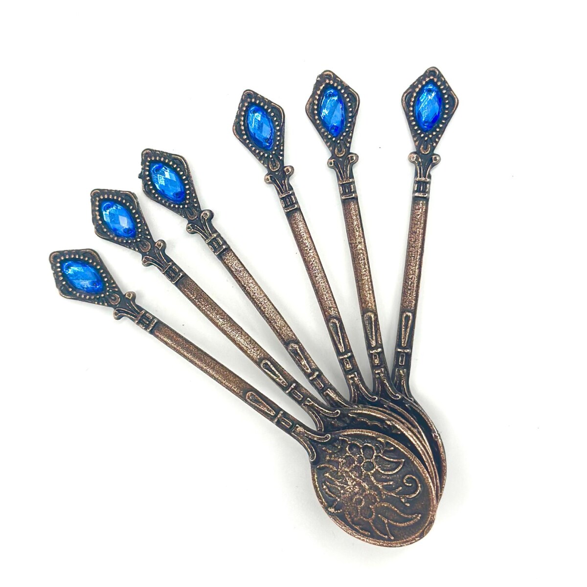 Set de cucharitas piedra cobre - Azul 