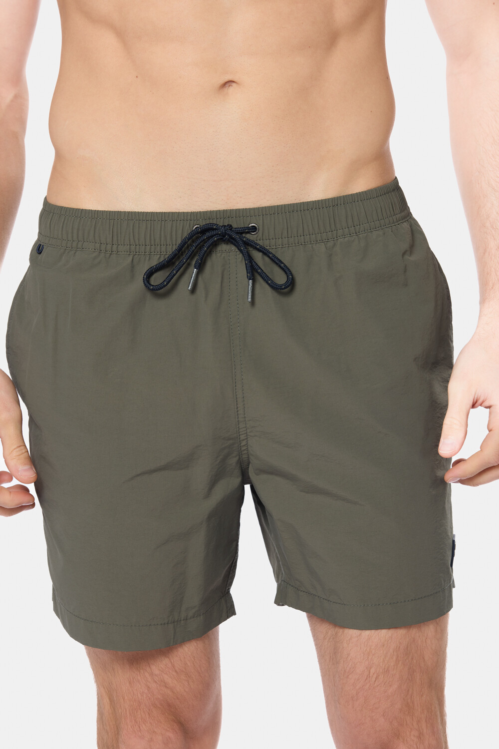 SHORT DE BAÑO LISO Verde Oscuro