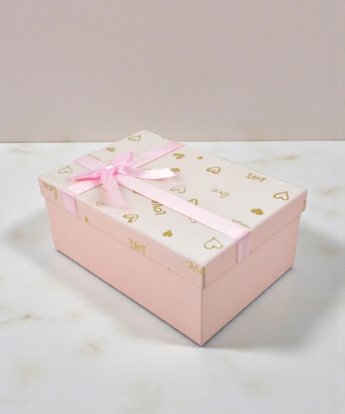 Caja rigida - 15,5x22,5x9,5 cm - heart ROSADO