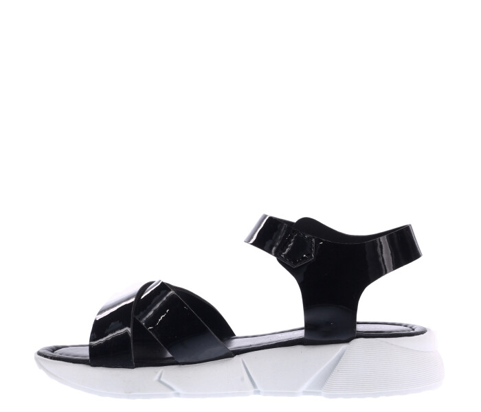 Sandalia JACKIE de charol metalizado Black
