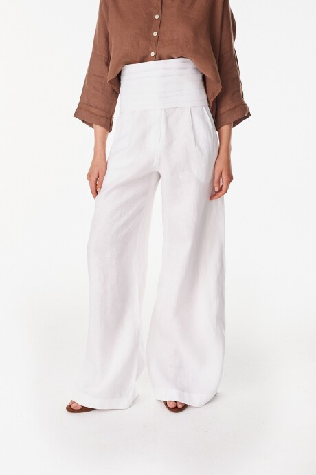Pantalon Lino Soft Blanco