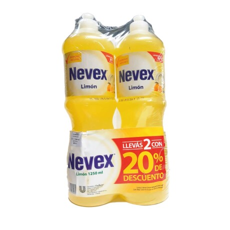 DETERGENTE NEVEX HURRA COMUN 1.25 LTS PACK X2 LIMON DETERGENTE NEVEX HURRA COMUN 1.25 LTS PACK X2 LIMON