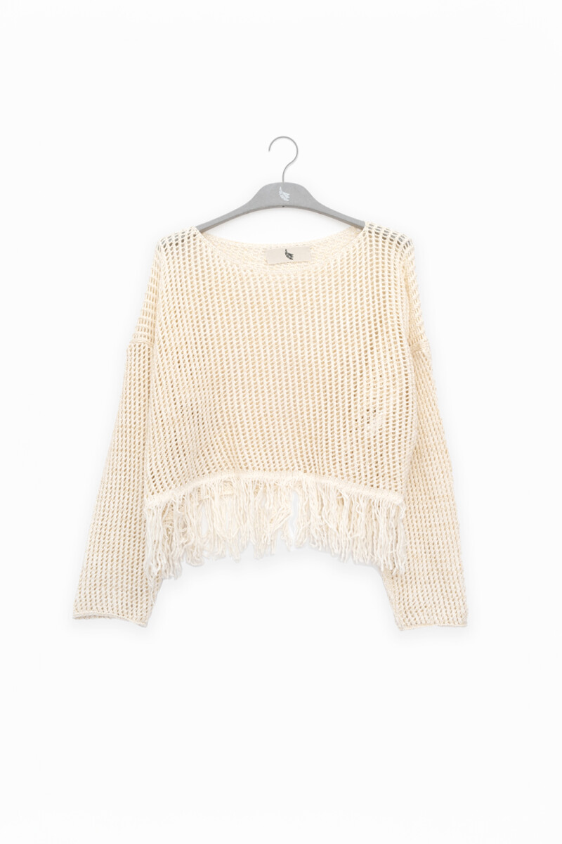 FRINGES SWEATER Cream