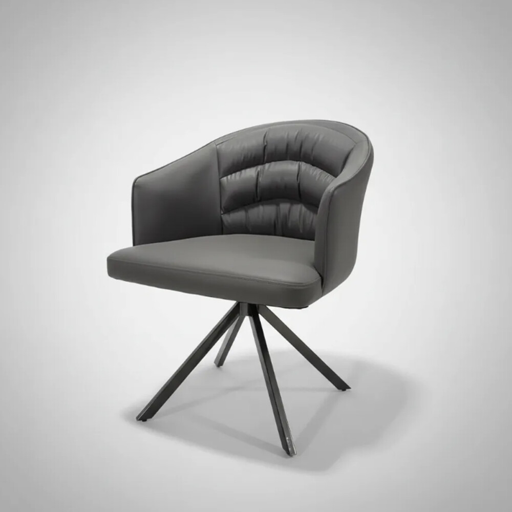 Sillón Acolchonado Base Aluminio Giratoria Superior Fuerte Gris
