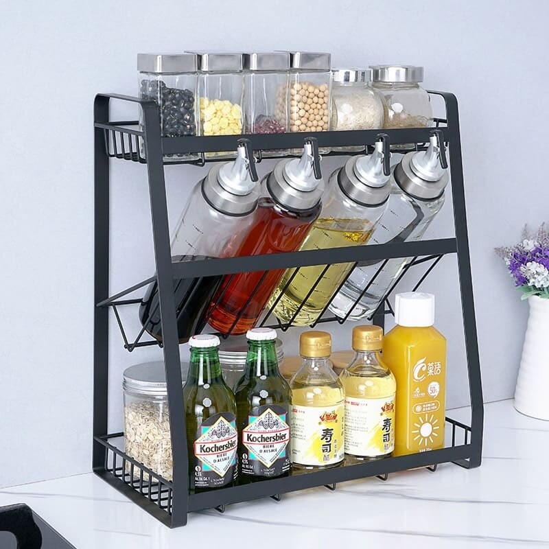 Rack especiero acero y hierro 3 niveles Rack especiero acero y hierro 3 niveles