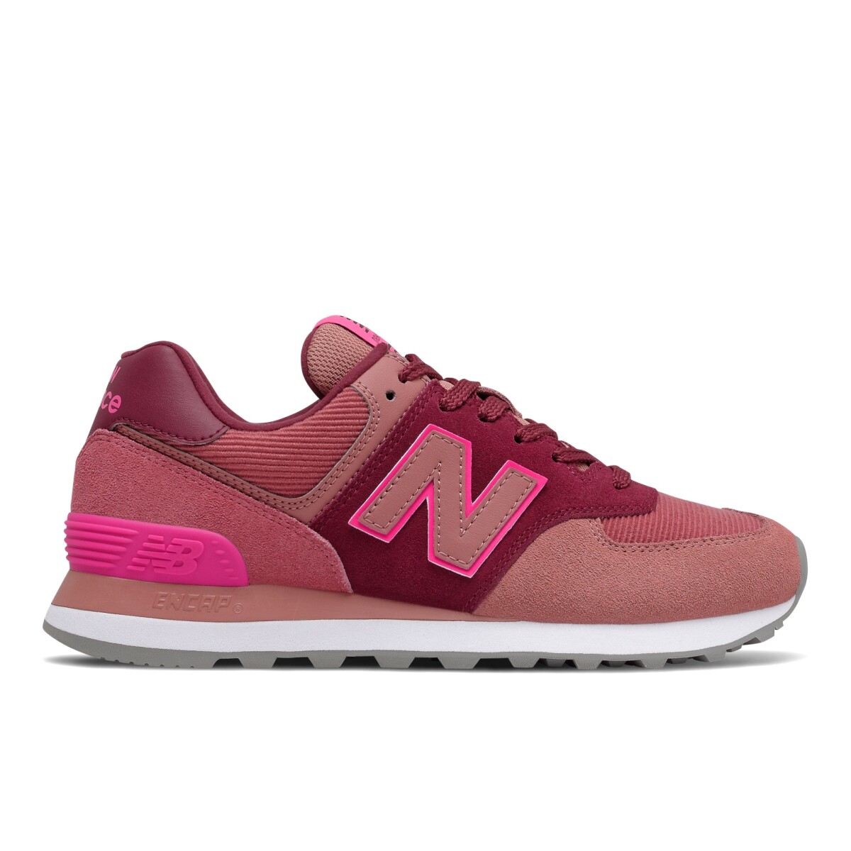 Championes New Balance de Dama - 574 - WL574WH2 - BURGUNDY 