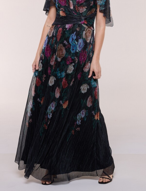 Vestido Noche Floral NEGRO/MULTI