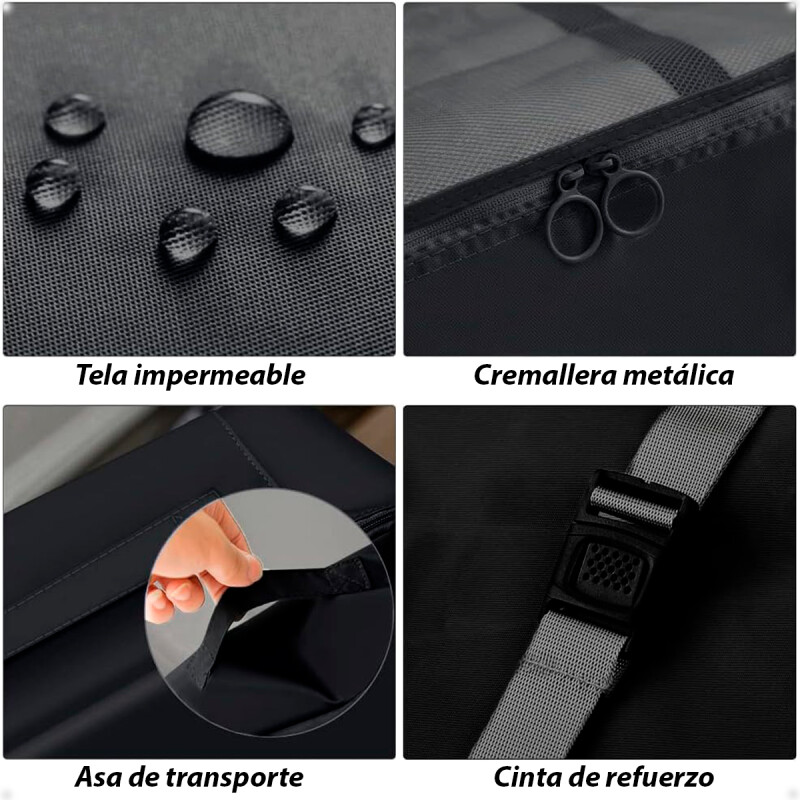 Bolso Organizador de Valija Para Viaje Necessaire de 7 Piezas Negro