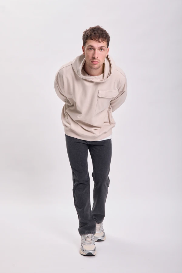 Canguro deportivo con bolsillo Beige