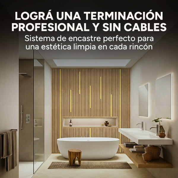 Luz Wpc Luz 2m Neutra 4000K +Transformador + Dimmer Pack X8 Cálida