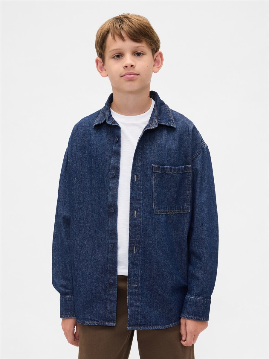 Camisa De Jean Niño - Dark Wash 