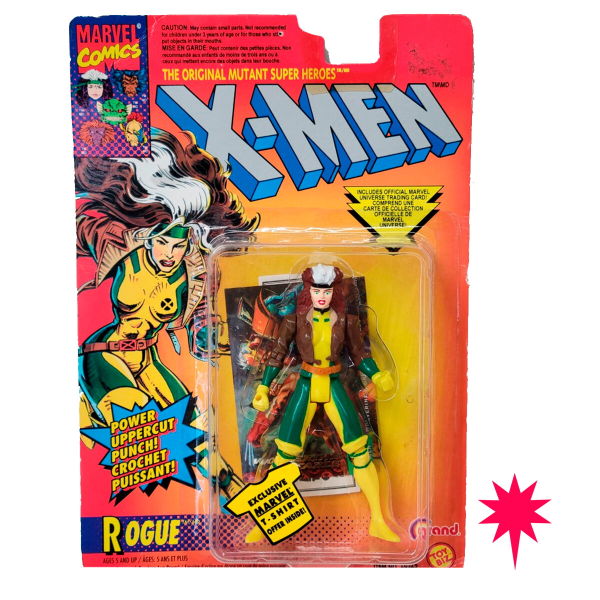 X-MEN ANIMATED SERIES - ROGUE POWER UPPERCUT PUNCH 1994 TOYBIZ 