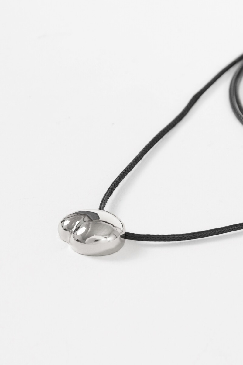 Collar cordón dije bold plateado