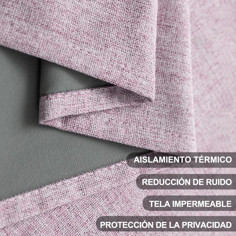 Cortina 2 Paños 106 X160 Cm Textura Lino Violeta