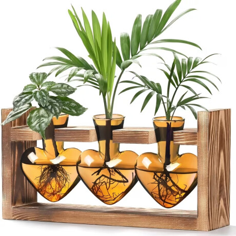 Set Floreros de Vidrio de Color x3 Corazón Naranja