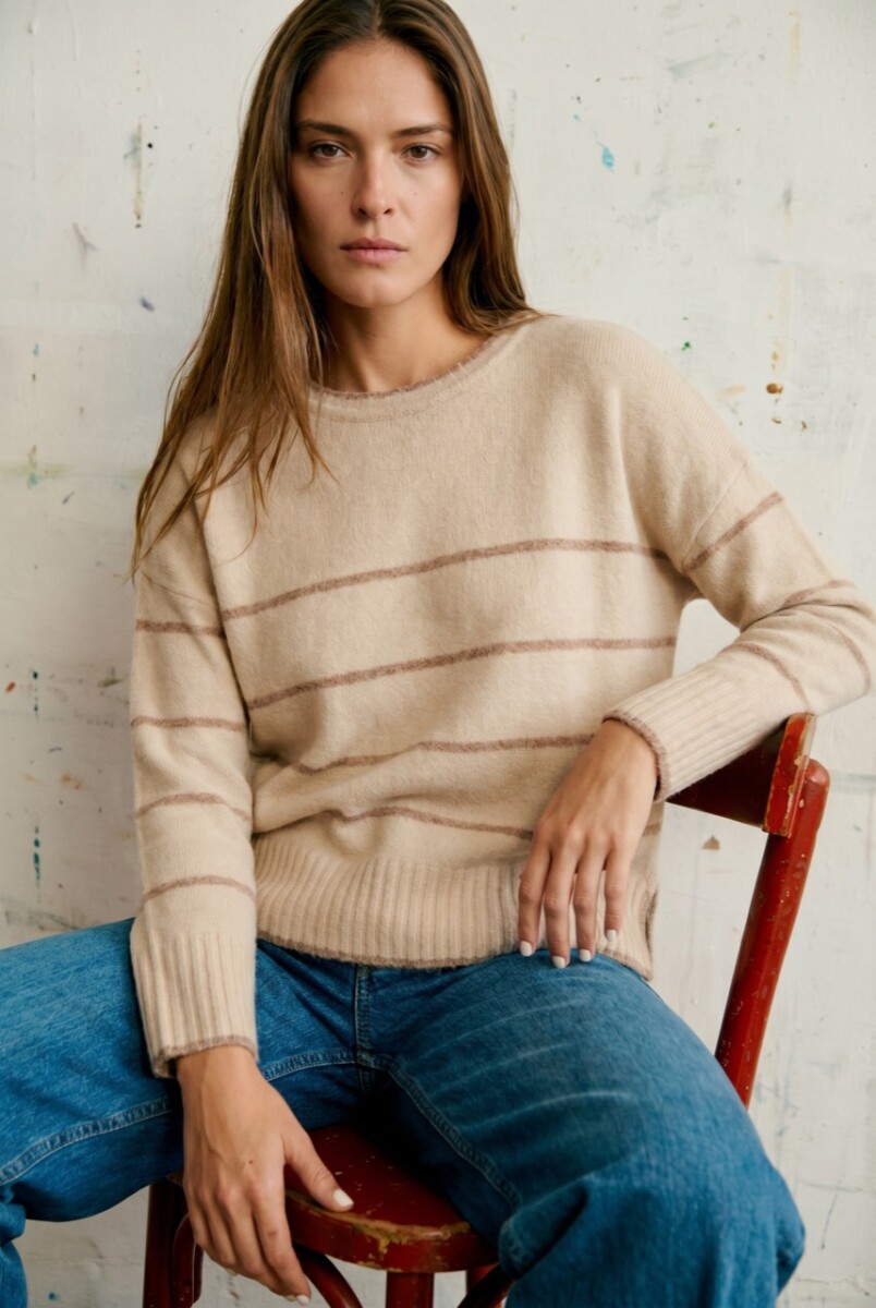 Sweater Rayado - Mocha 