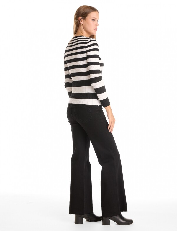 Buzo Ribs Lineas BLANCO/NEGRO