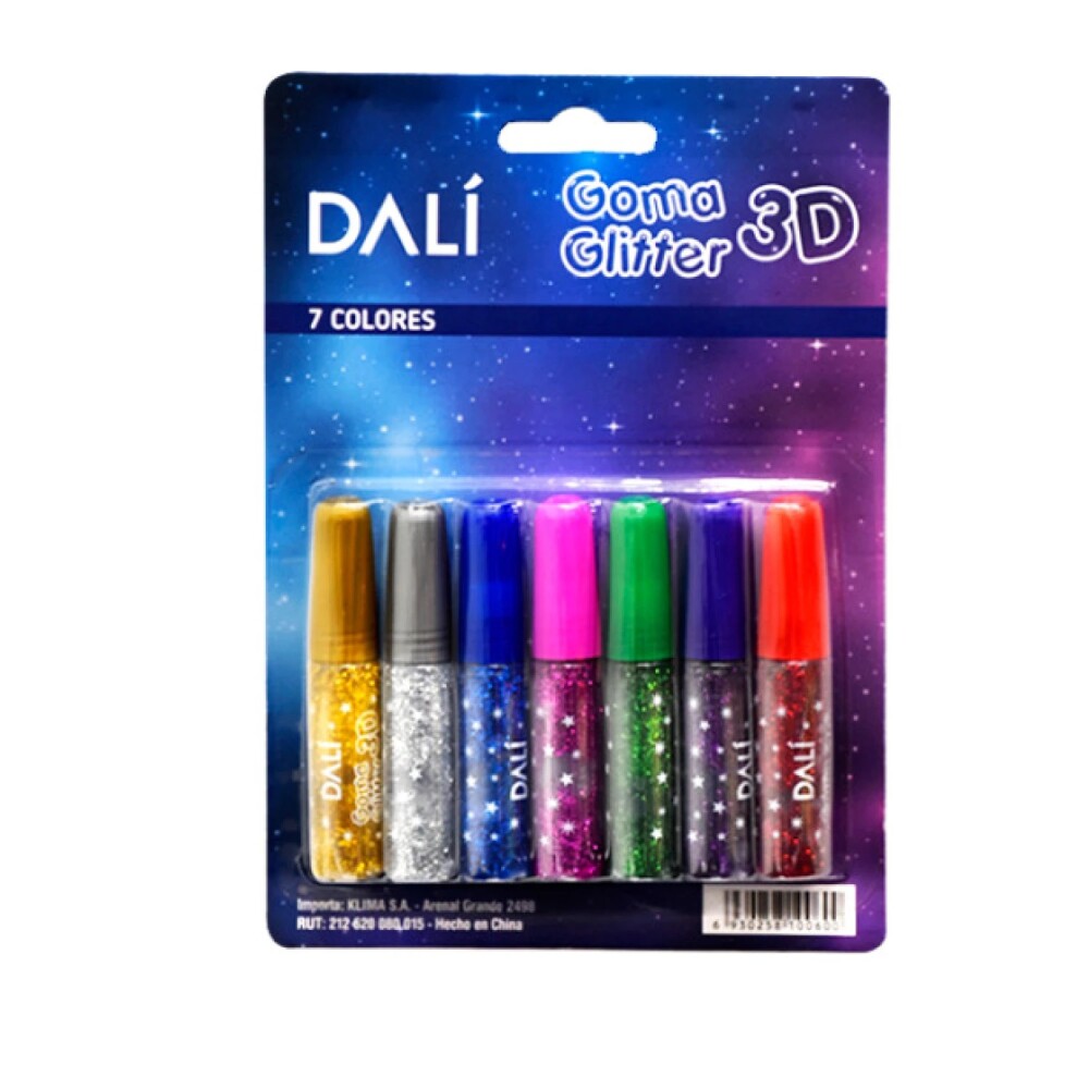 Brillantina Con Goma 7 Tubos 6Ml Dalí #Brillantina Con Goma 7 Tubos X 6Ml Dalí