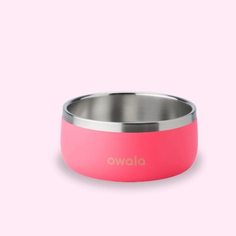 Plato comedero mascotas acero inoxidable c/ antideslizante Hyper Flamingo