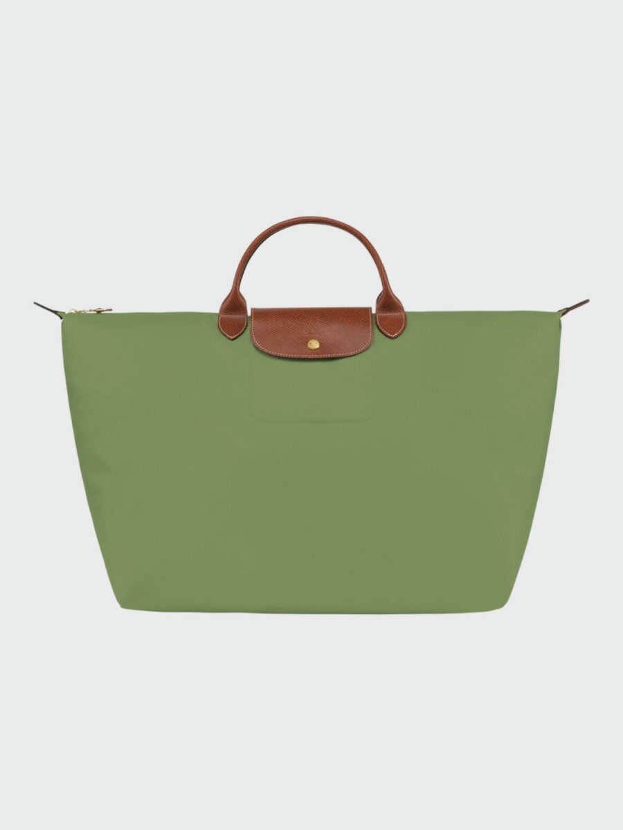 Longchamp -Bolso de viaje Longchamp plegable con cierre y asa corta, Le pliage - Verde 