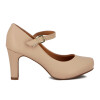 Zapato Formal Mujer Vizzano Taco Alto Beige