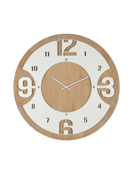 RELOJ DE PARED MDF D68X68X4.5CM BLANCO Y MADERA RELOJ DE PARED MDF D68X68X4.5CM BLANCO Y MADERA