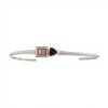 Brazalete Varanasi-Plata 925 rodinada-Piedra Granate y Cuarzo rosa-BR2019 conpiedra