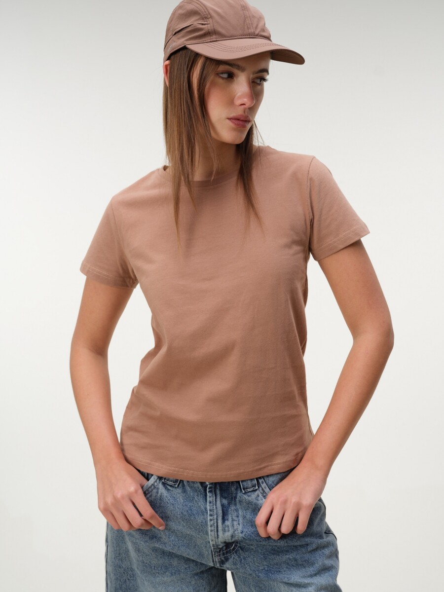 Remera Básica Algodón - Marron 