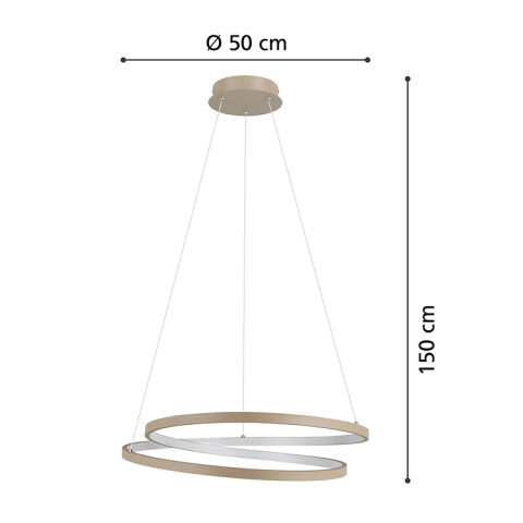 Lámpara colgante LED 36W cálida Ø55x150cm RUOTALE EG0894
