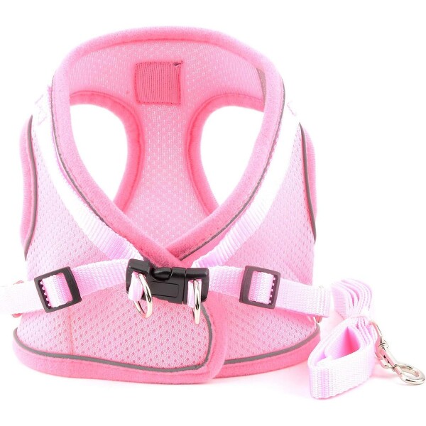 Arnes Reflectivo Talle S Mascota Correa Pechero Perros Gatos Color Variante Rosa