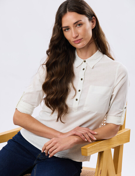 CAMISA DE LINO Blanco