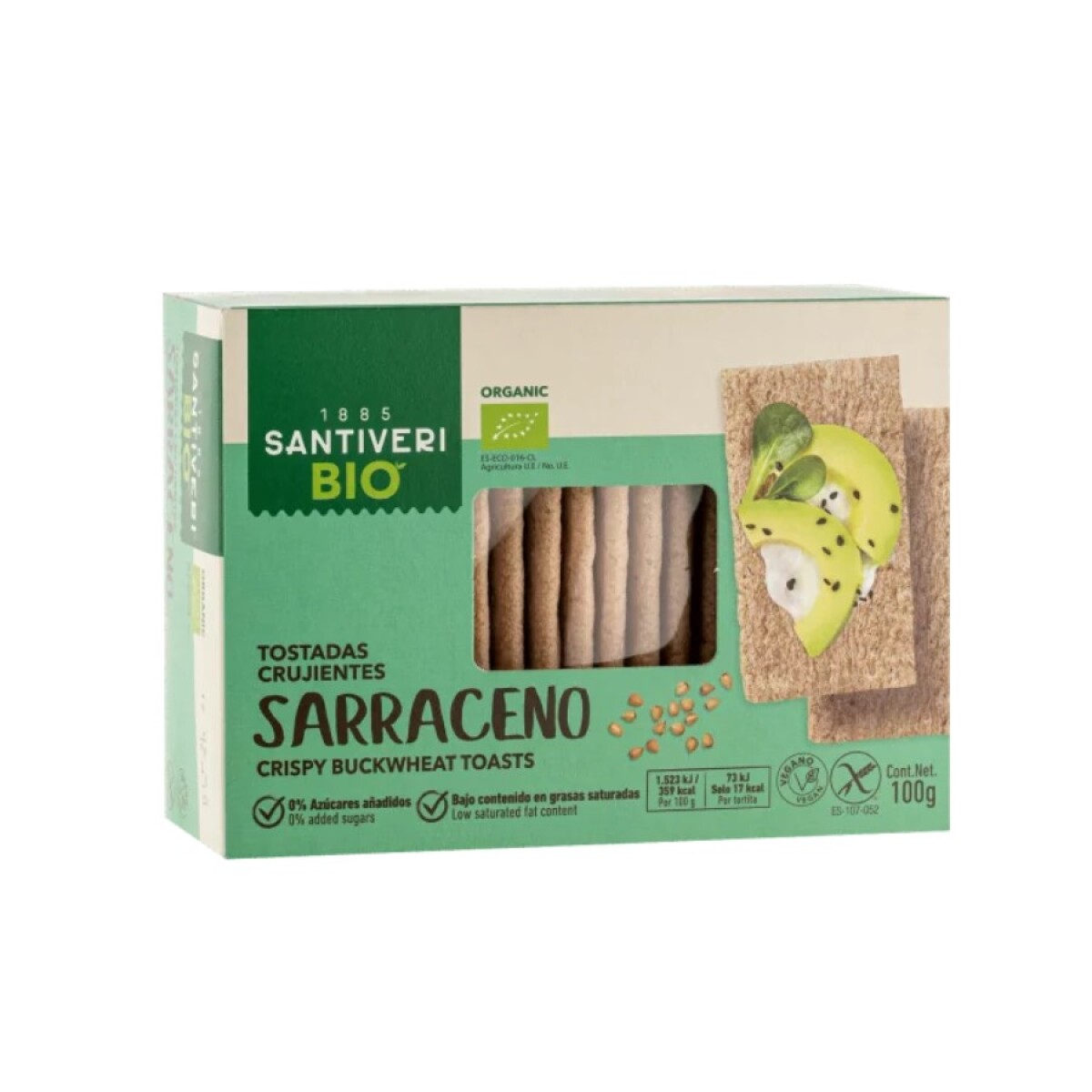 Tostadas Santiveri Bio SA011 Vegana 100GR - TRIGO-SARRACENO 