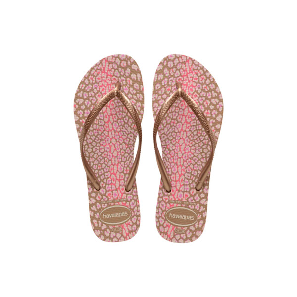 Ojota de Mujer Havaiana Slim Animals Rosado Oro