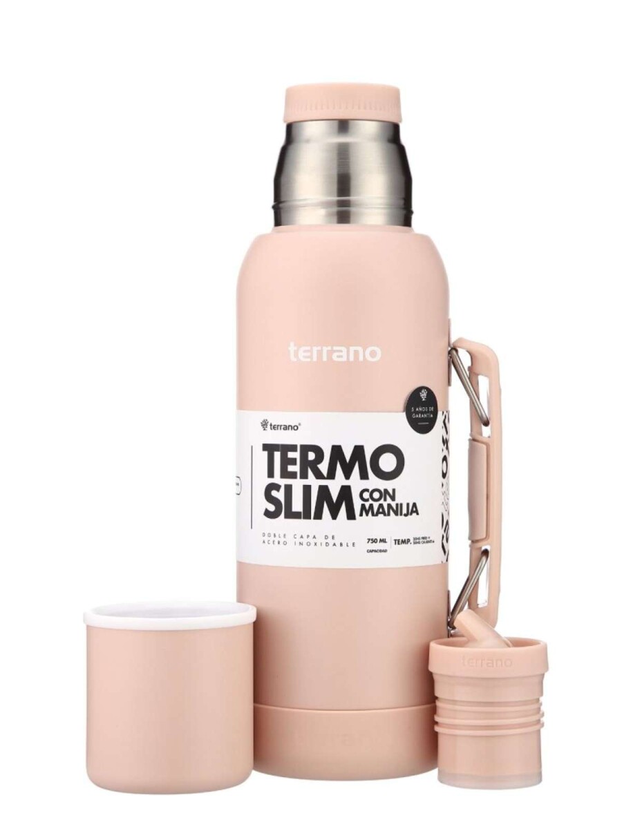 Termo Slim 750Ml. Con Base Silicona - Rosado 