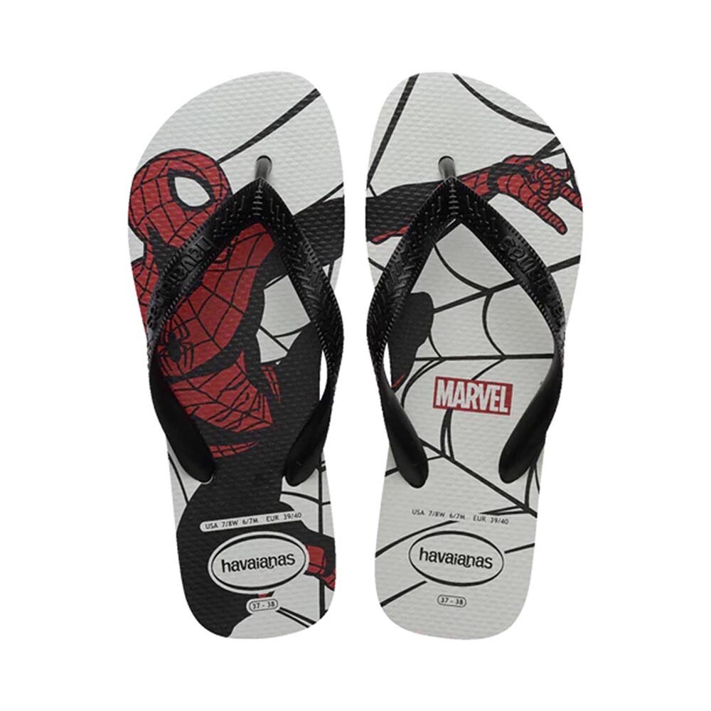 Sandalias Havaianas Top Marvel Logomania Hombre Blanco/Negro