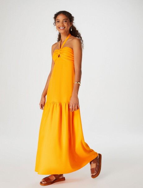 VESTIDO LARGO FEMENINO NARANJA