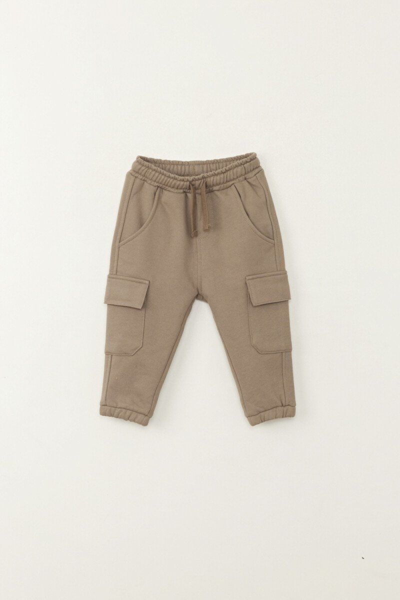 Pantalón deportivo cargo jogger bolsillos - Kaki 