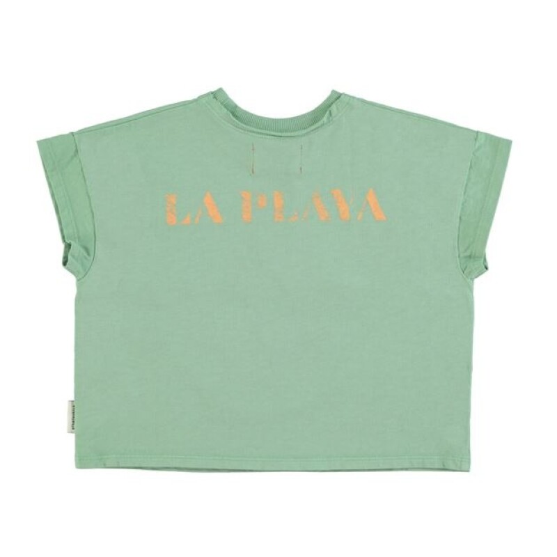 SS24.JRS2422B.k Remera Verde Con Estampado De Círculos Multicolores 4 Años Piupiuchick