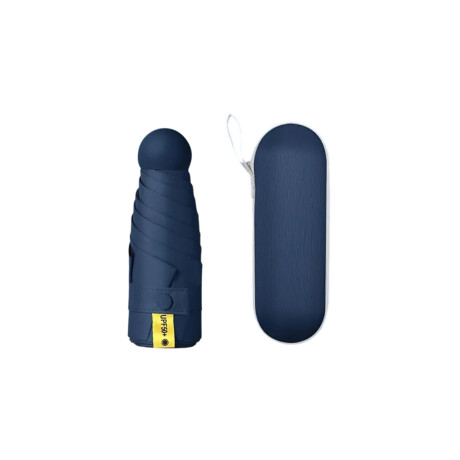 Paragua plegable con mango y estuche colores pastel Azul Oscuro