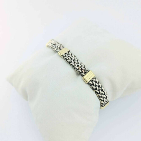 Pulsera De Plata 925 Con Double De Oro 18K Modelo Etna