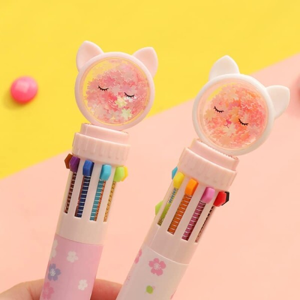 Lapicera gatito Sakura rosa