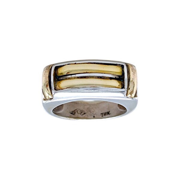 Anillo Mesa-Plata y Oro- Sin Piedra-AN5113 sinpiedra
